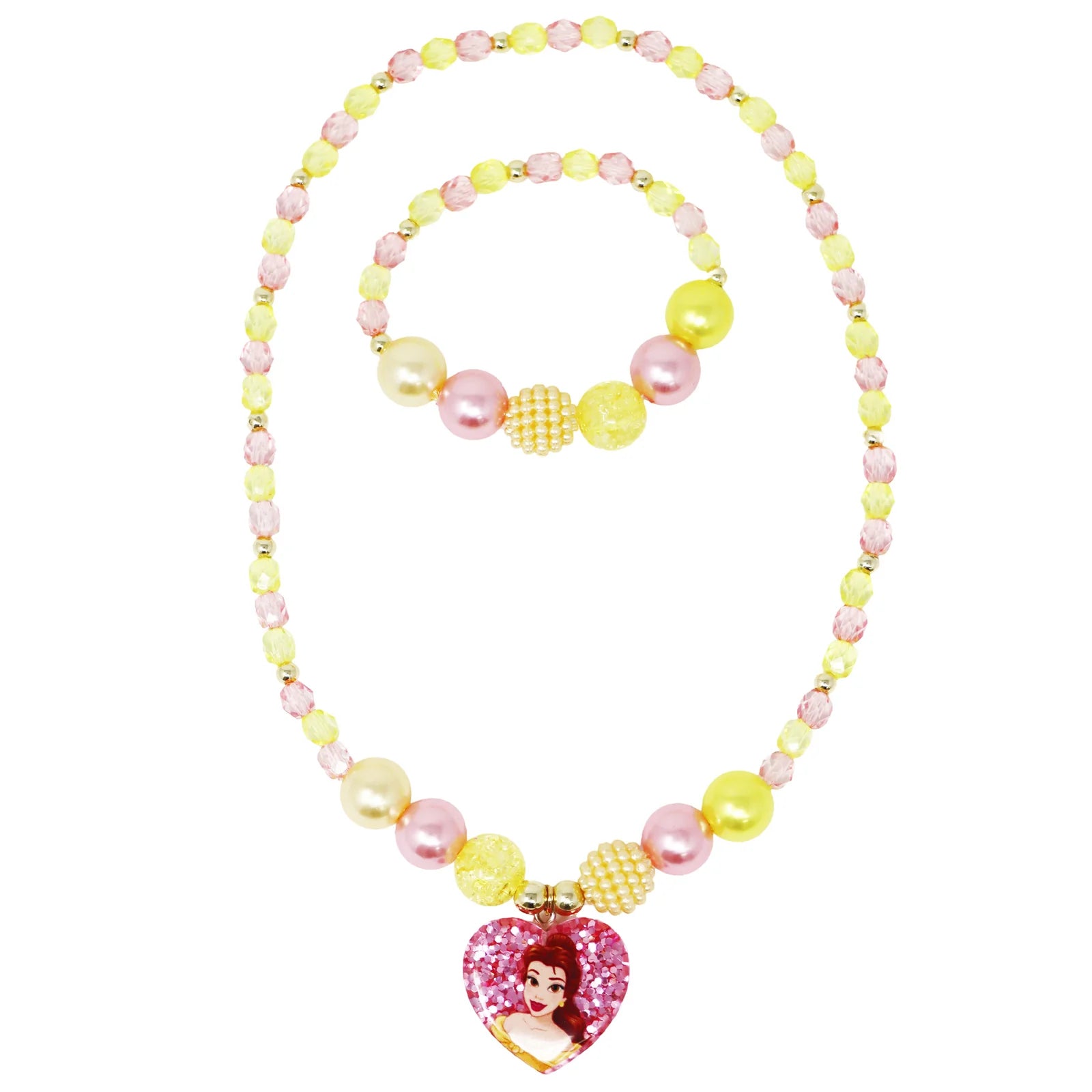 DISNEY PRINCESS BELLE NECKLACE BRACELET SET