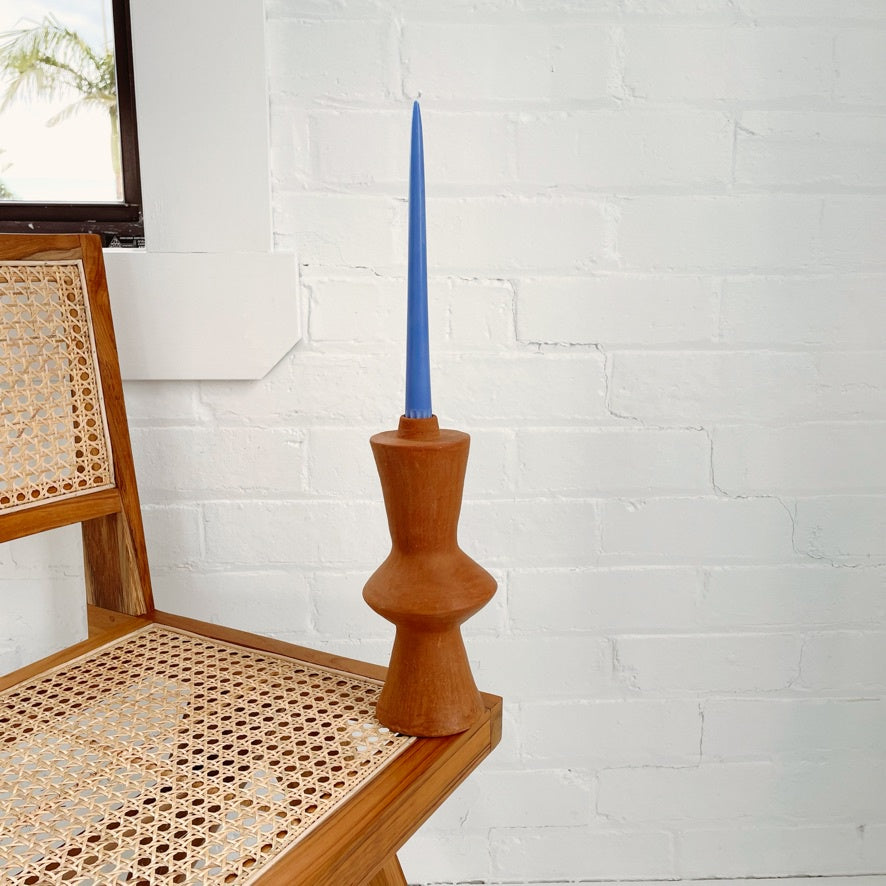 MCMULLIN & CO NEWTON CANDLE HOLDER TALL: TERRACOTTA