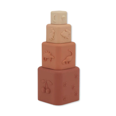 KONGES SLOJD SILICONE STACKING TOWER: ROSESAND MIX