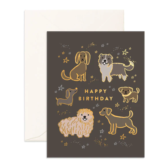 FOX & FALLOW BIRTHDAY DOGS CARD