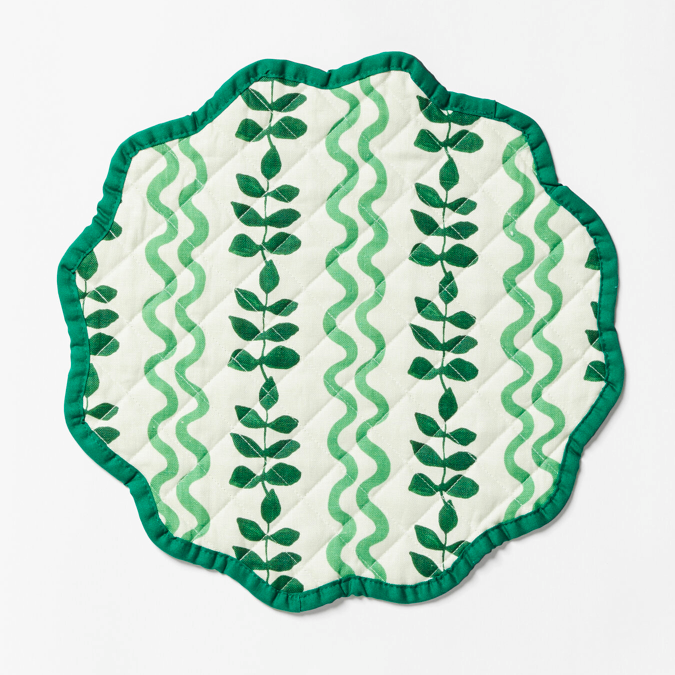 BONNIE AND NEIL PLACEMAT: FERNS & WAVES/ GREEN