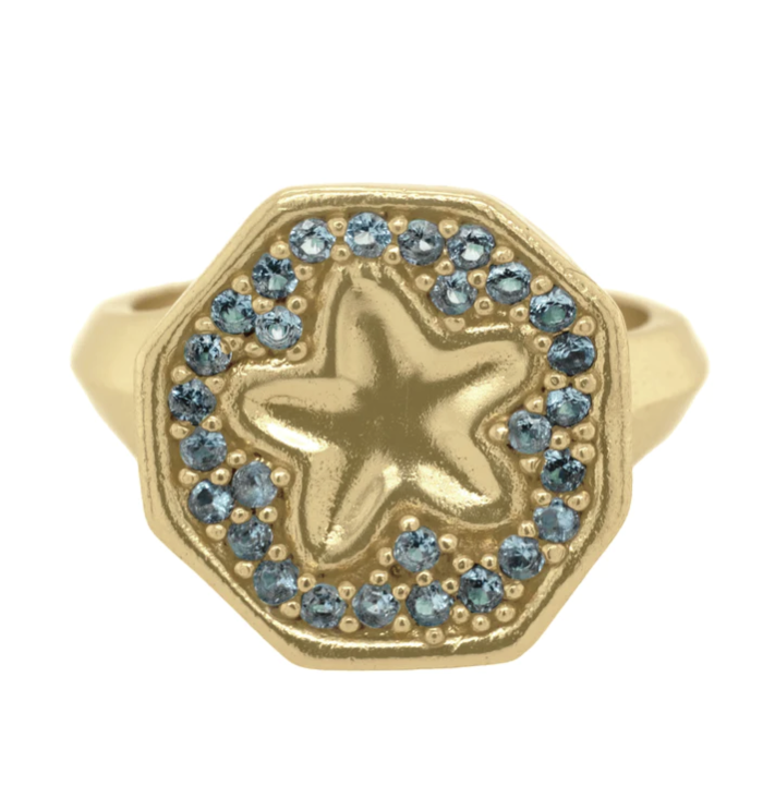 CLEOPATRA'S BLING ENDYMION RING: BLUE