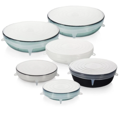 SEED & SPROUT REUSABLE STRETCH LID SET OF 6: LARGE