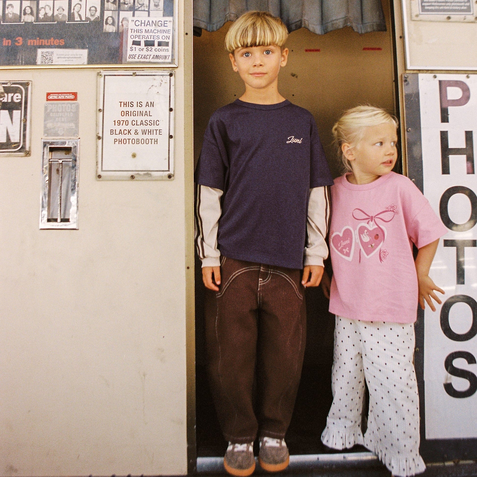 JUNI JNR RHODE LAYERED TEE: NAVY