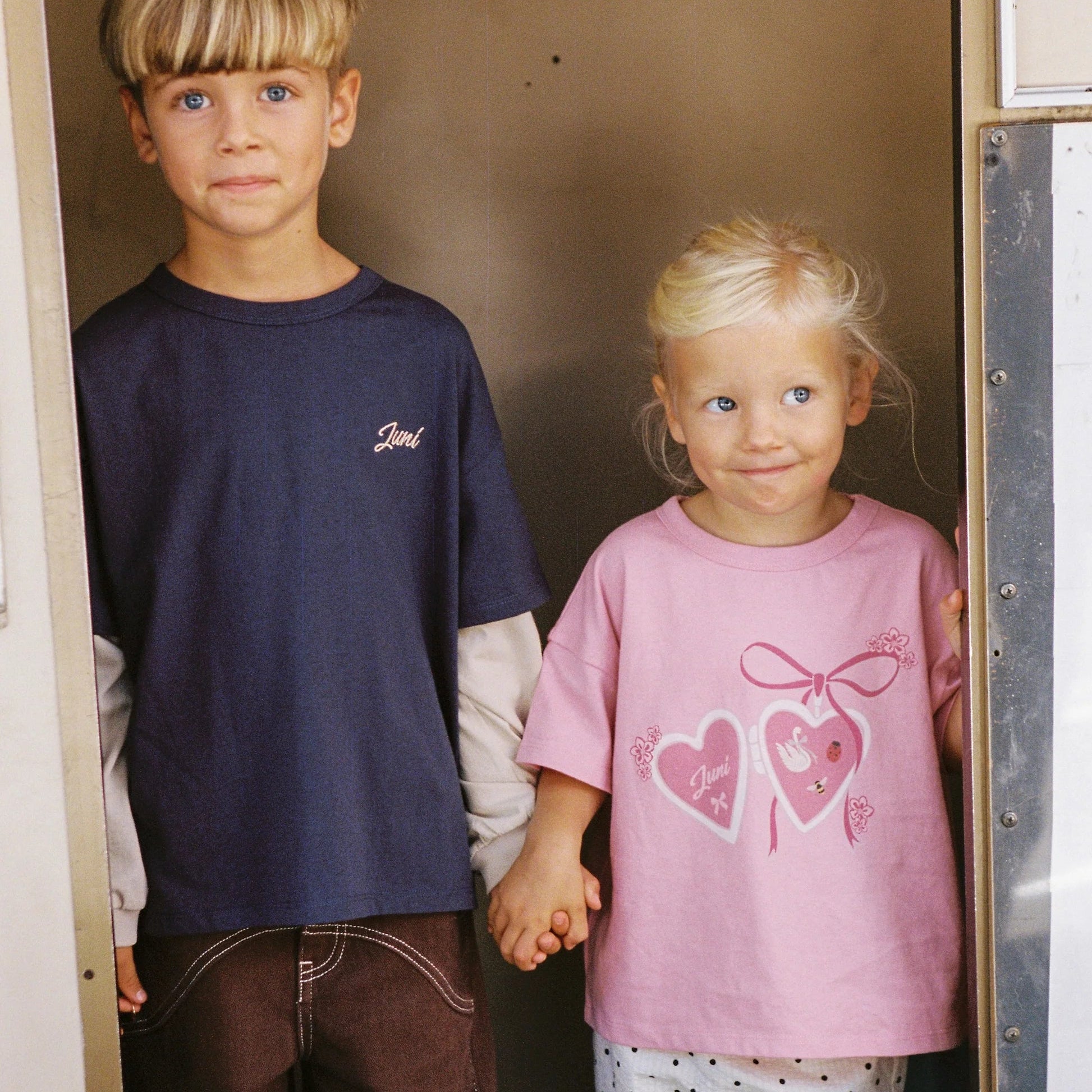 JUNI JNR RHODE LAYERED TEE: NAVY