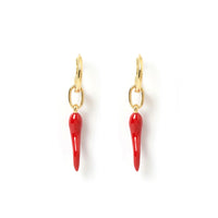 ARMS OF EVE CORNICELLO DOUBLE CHARM EARRINGS: RED