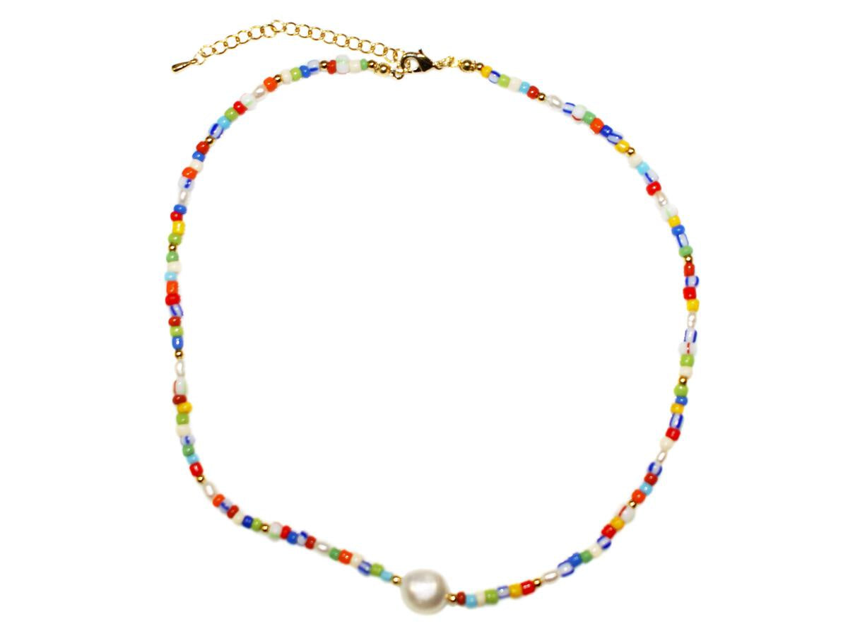 GOODY GUMDROPS SINGLE PEARL & BEAD NECKLACE: MULTI