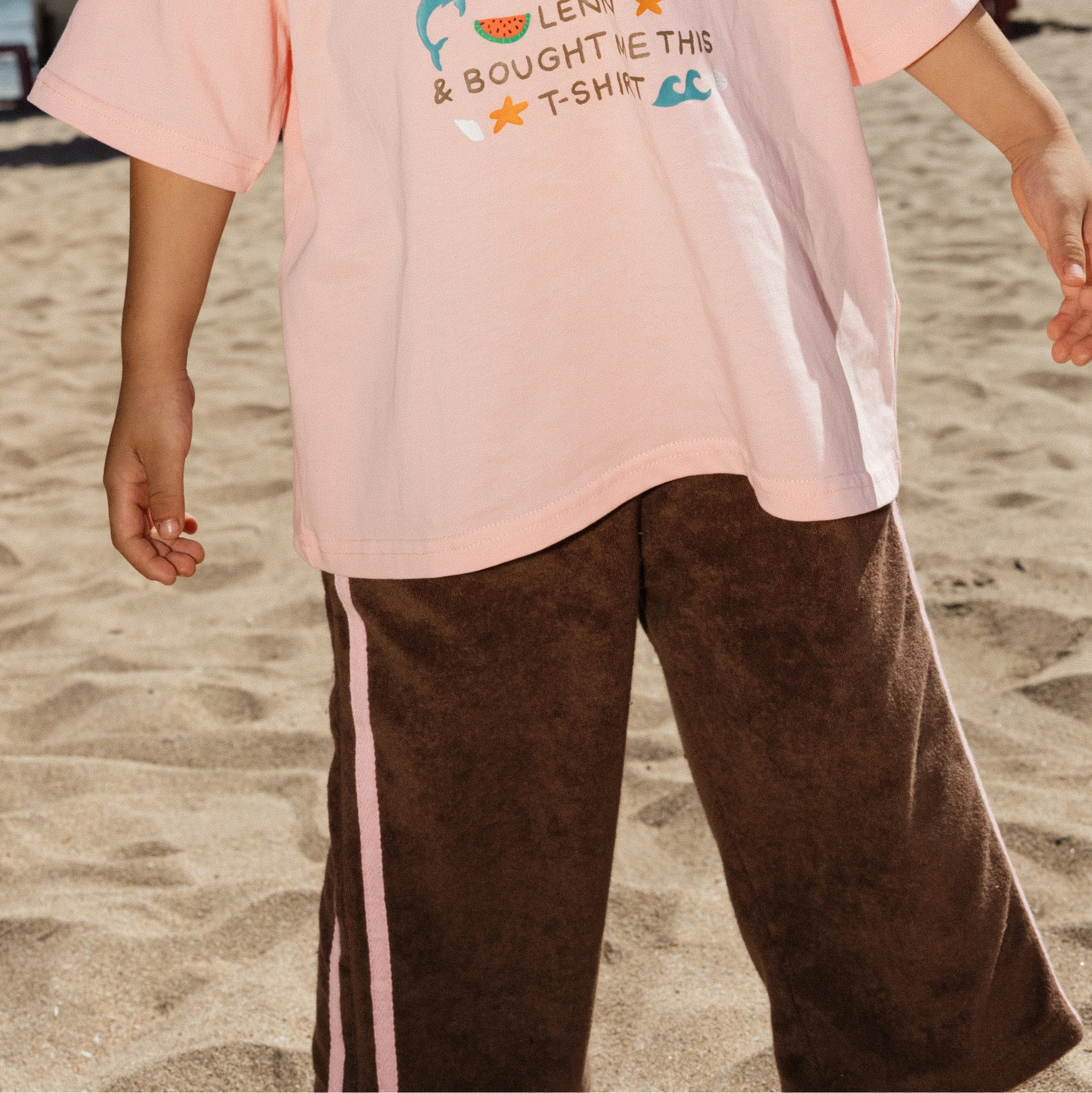 LENN LABEL WEEKEND TERRY PANT: CHOC