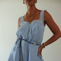 ALAKAI JUNO LACE NECK MINI DRESS: BABY BLUE