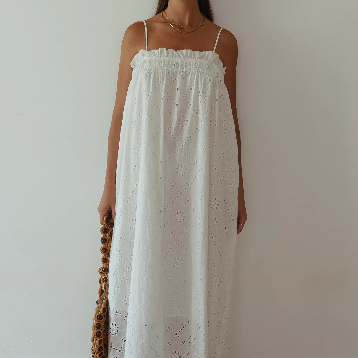 ALAKAI VALENCIA MAXI DRESS: WHITE