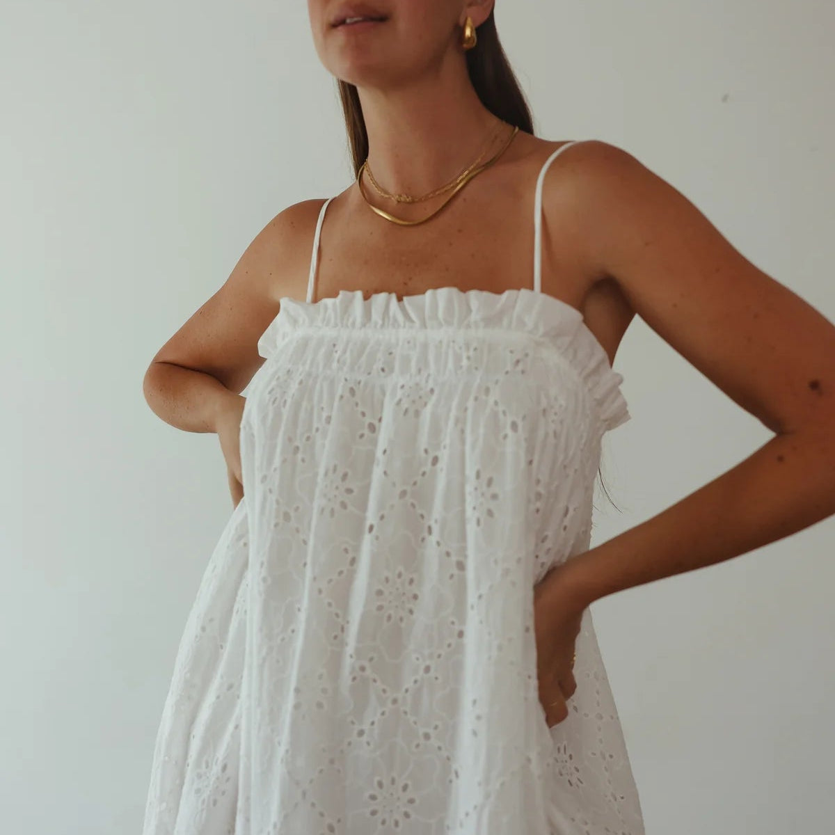 ALAKAI VALENCIA MAXI DRESS: WHITE