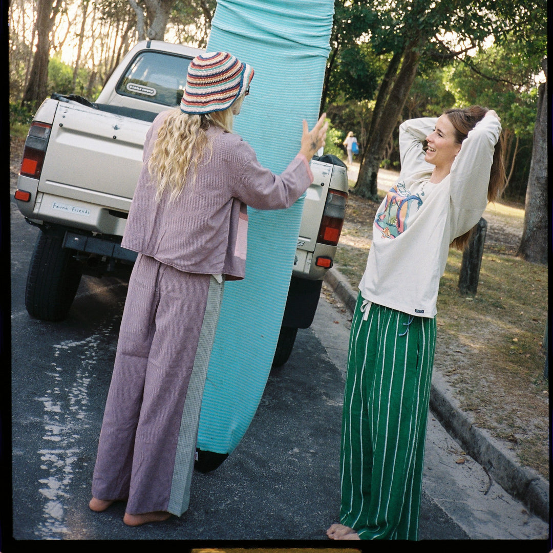 ATMOSEA PATCHWORK PANT: HOUND TOOTH
