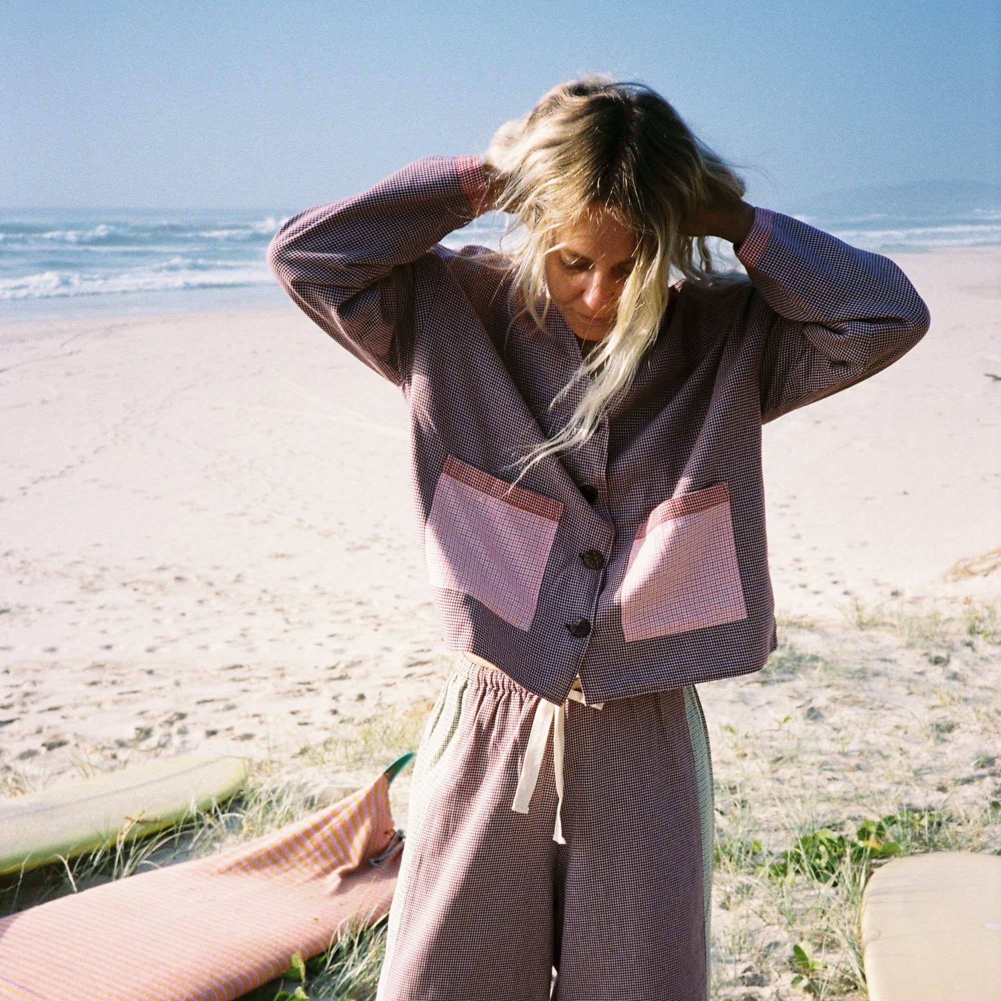 ATMOSEA PATCHWORK OVER SHIRT: HOUND TOOTH