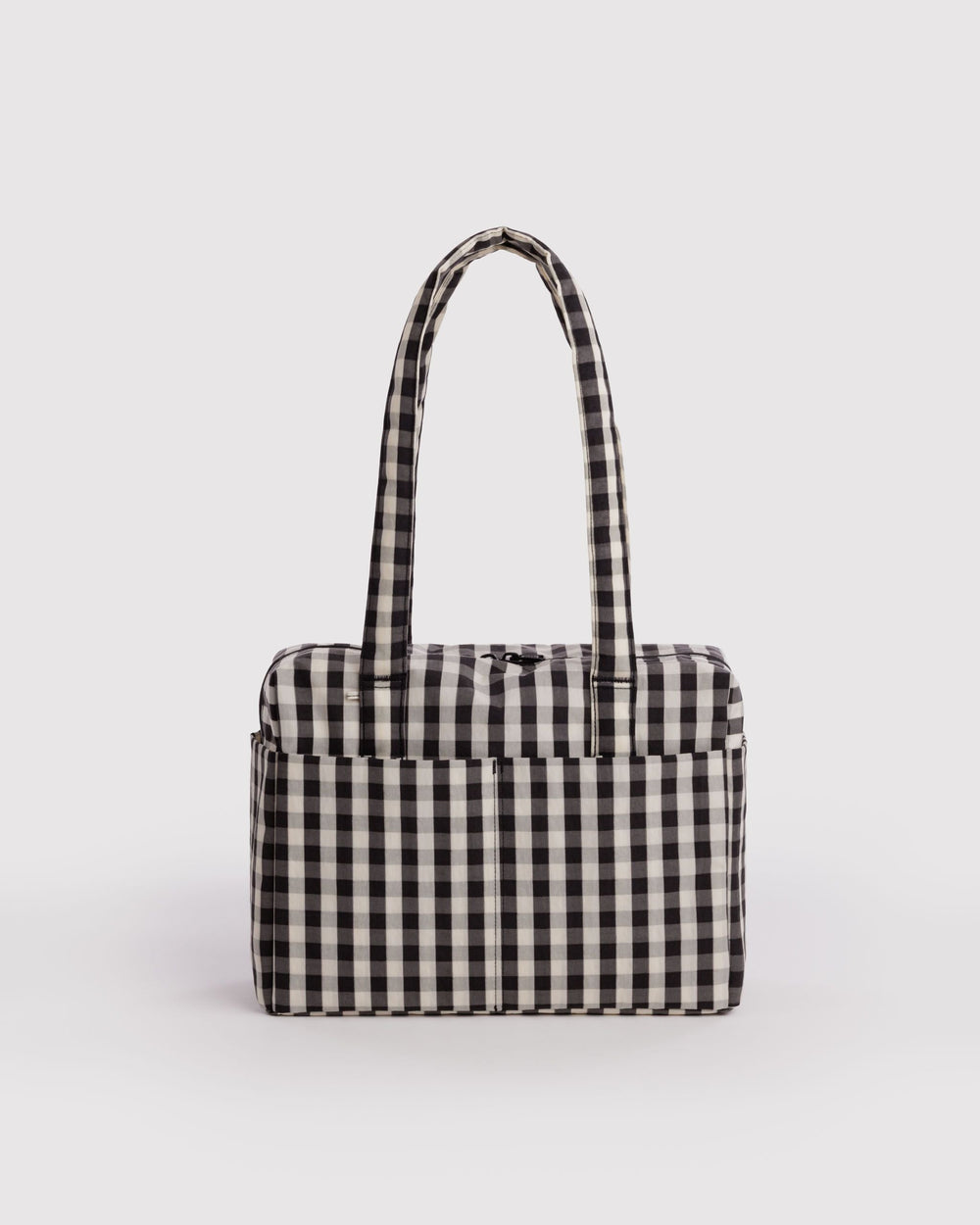 BAGGU EVERYDAY CLOUD BAG: BLACK + CREAM GINGHAM
