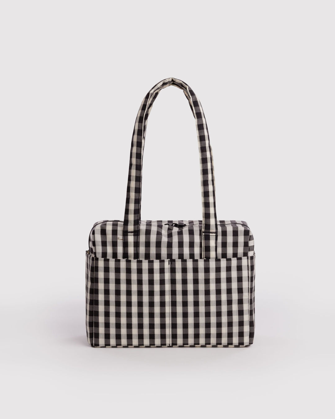 BAGGU EVERYDAY CLOUD BAG: BLACK + CREAM GINGHAM