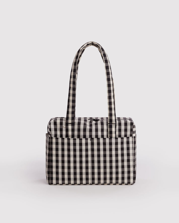 BAGGU EVERYDAY CLOUD BAG: BLACK + CREAM GINGHAM
