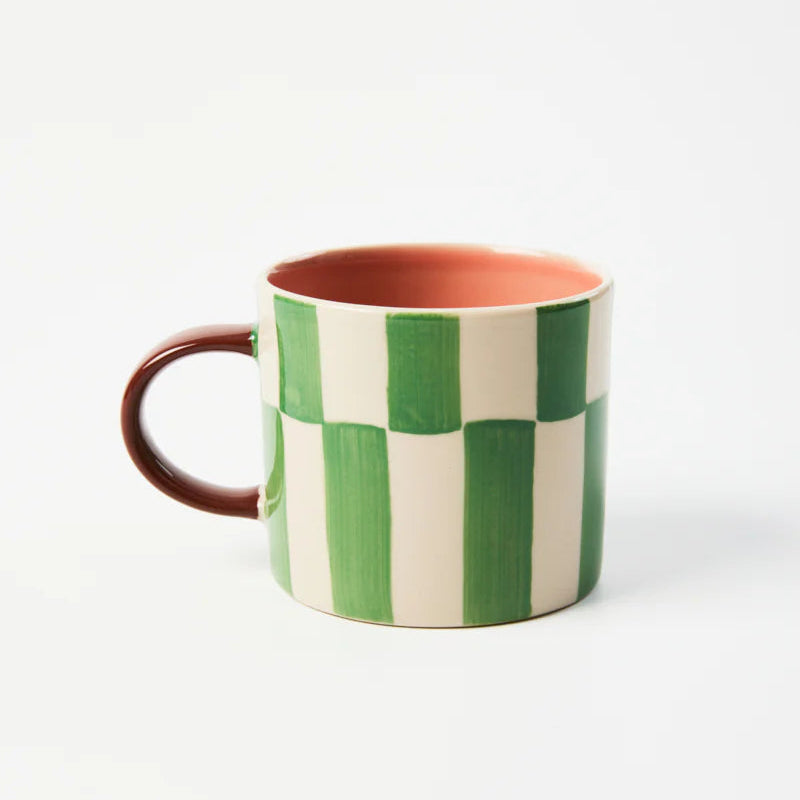 J & CO BLOOMIE MUG: GREEN CHECK