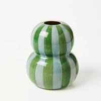 J & CO FONDA VASE: GREEN BLUE STRIPE