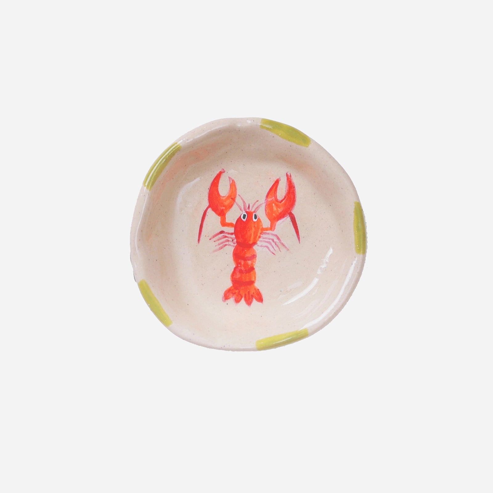 CHAGOART CERAMIC MINI LOBSTER TRINKET TRAY