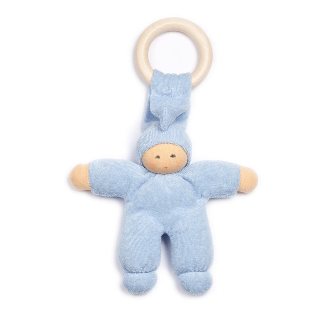 NANCHEN NATUR PIMPEL DOLL WITH RING: LIGHT BLUE