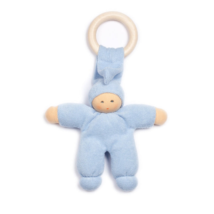 NANCHEN NATUR PIMPEL DOLL WITH RING: LIGHT BLUE