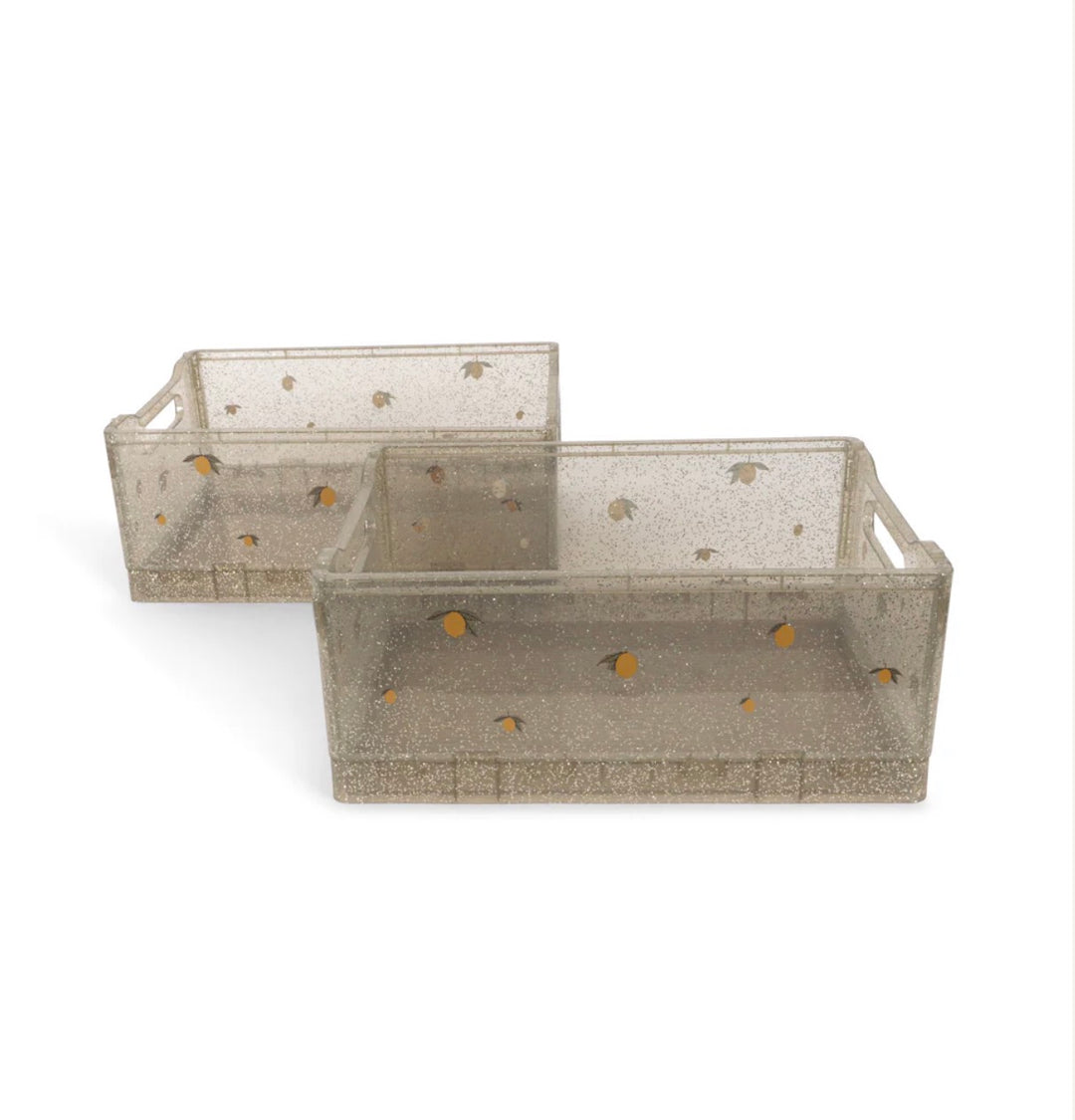 KONGES SLOJD GLITTER STORAGE BOX 2PC: SPARKLING BLUE