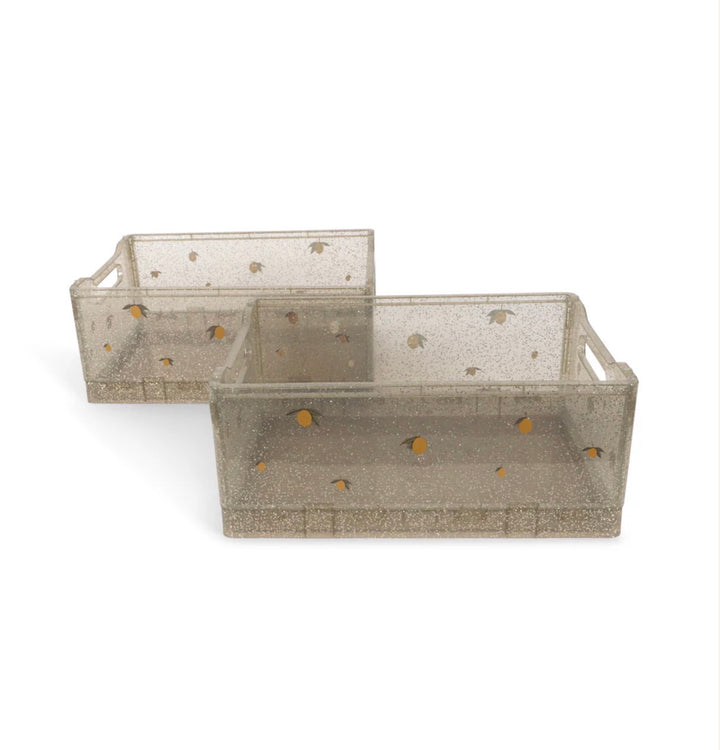 KONGES SLOJD GLITTER STORAGE BOX 2PC: SPARKLING BLUE