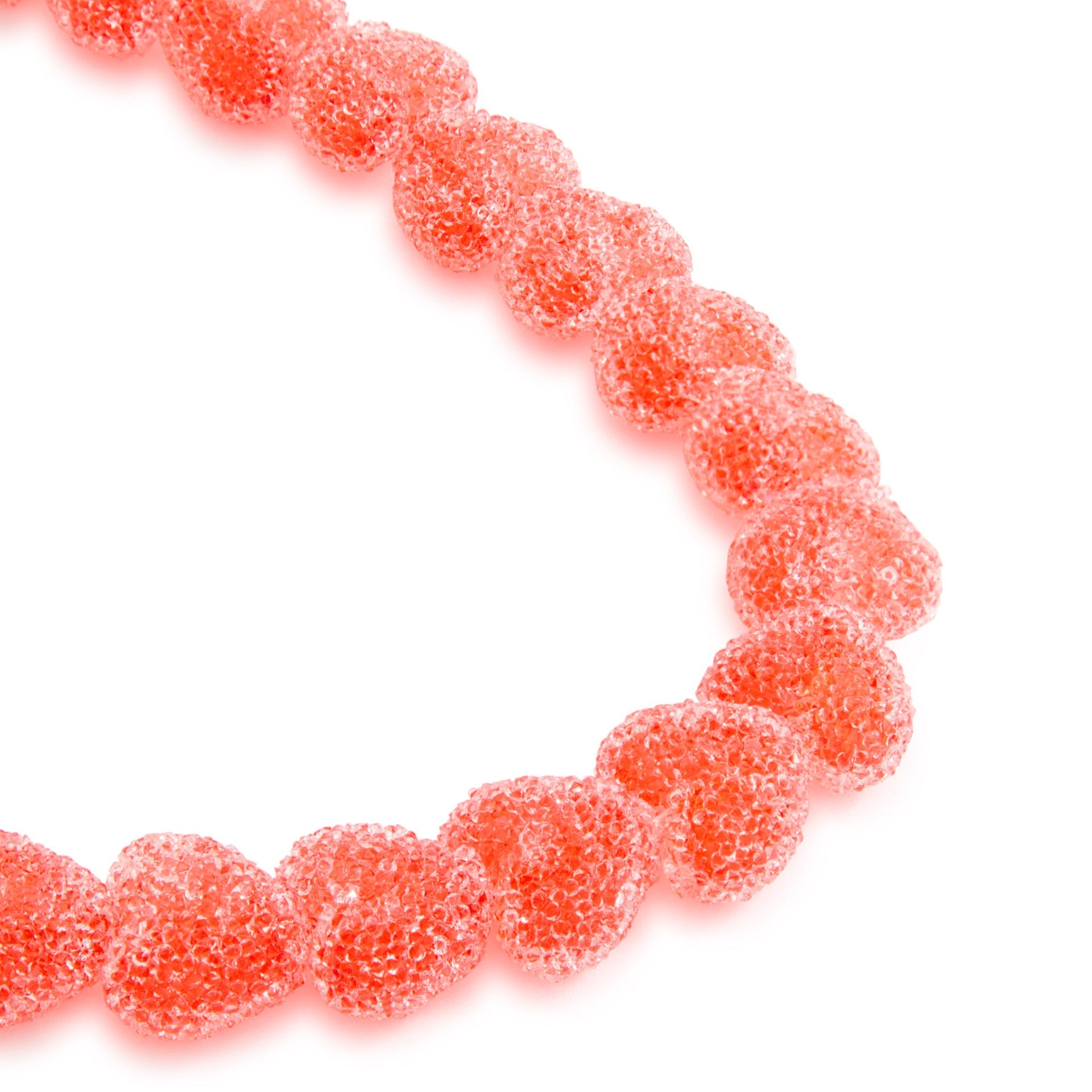CRYSTAL HAZE JELLY HEART NECKLACE: WATERMELON