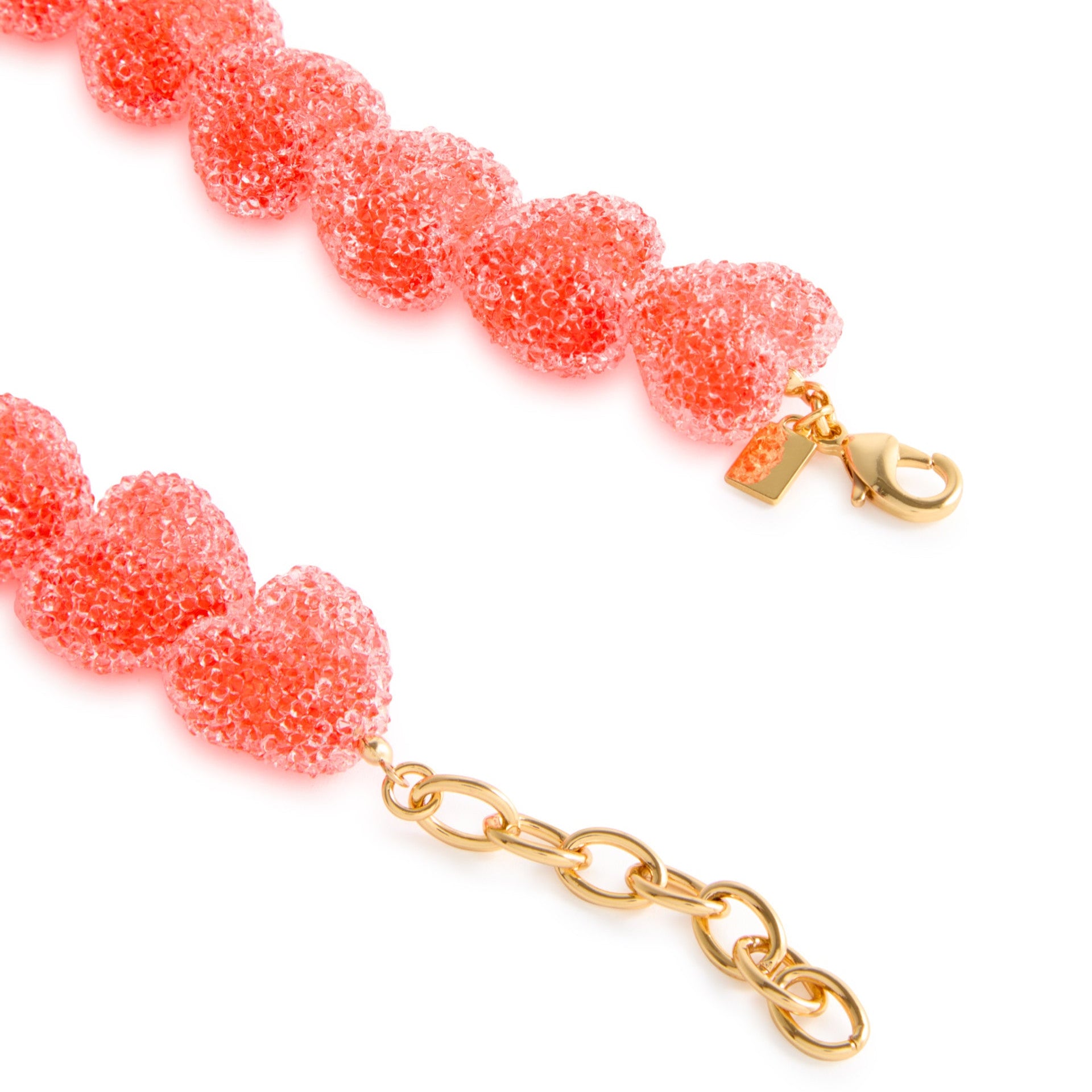 CRYSTAL HAZE JELLY HEART NECKLACE: WATERMELON