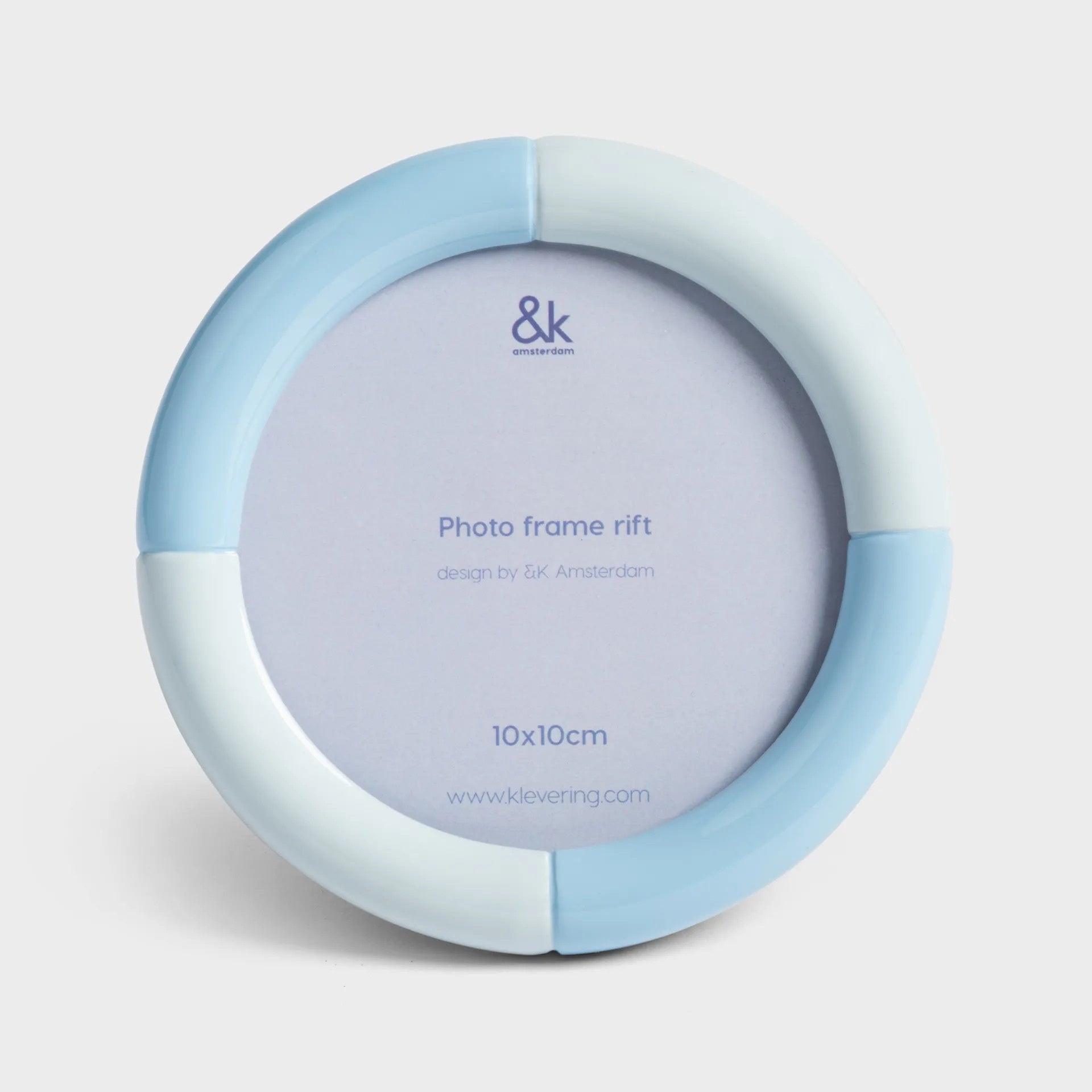 KLEVERING RIFT ROUND PHOTO FRAME: ICE BLUE / MED