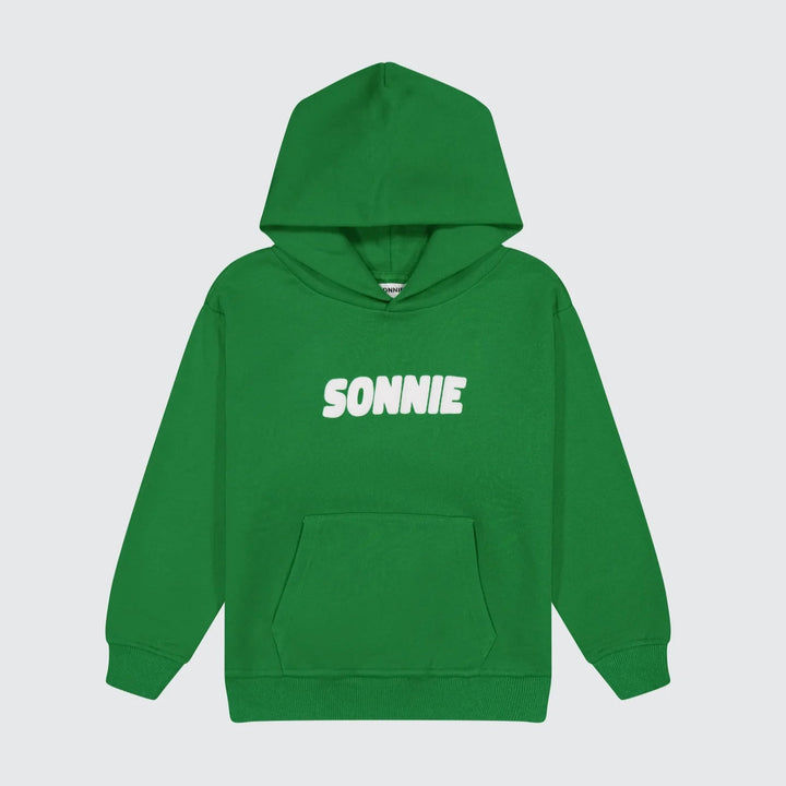 SONNIE PUFF PRINT HOODIE: KERMIT GREEN