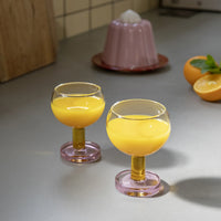 KLEVERING CANTINE GLASS 2PC SET: PINK