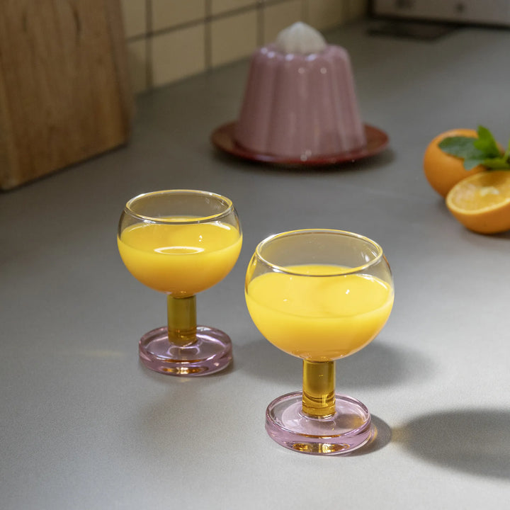 KLEVERING CANTINE GLASS 2PC SET: PINK