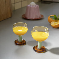 KLEVERING CANTINE GLASS 2PC SET: AMBER