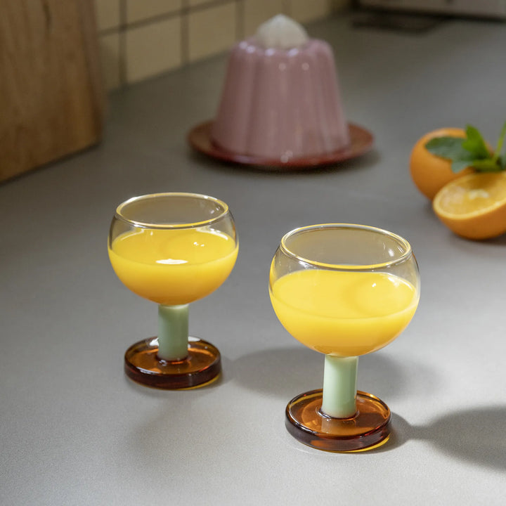 KLEVERING CANTINE GLASS 2PC SET: AMBER