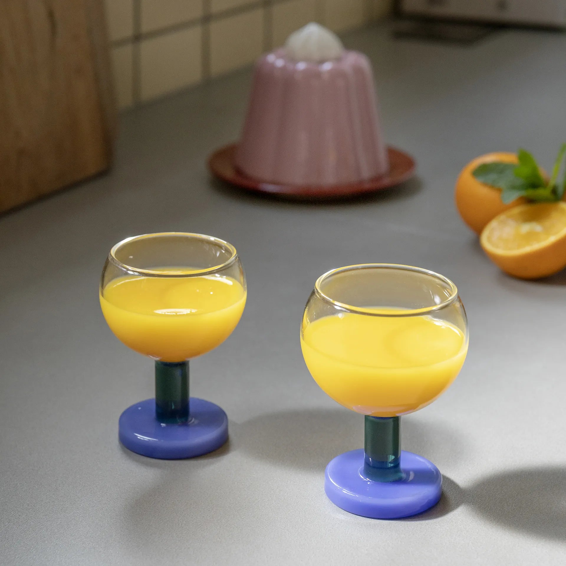 KLEVERING CANTINE GLASS 2PC SET: BLUE