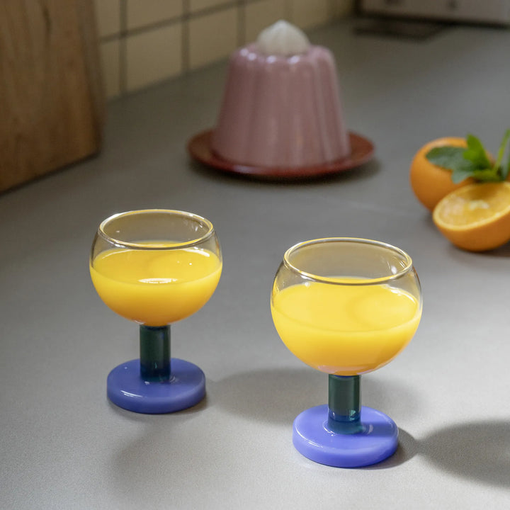 KLEVERING CANTINE GLASS 2PC SET: BLUE