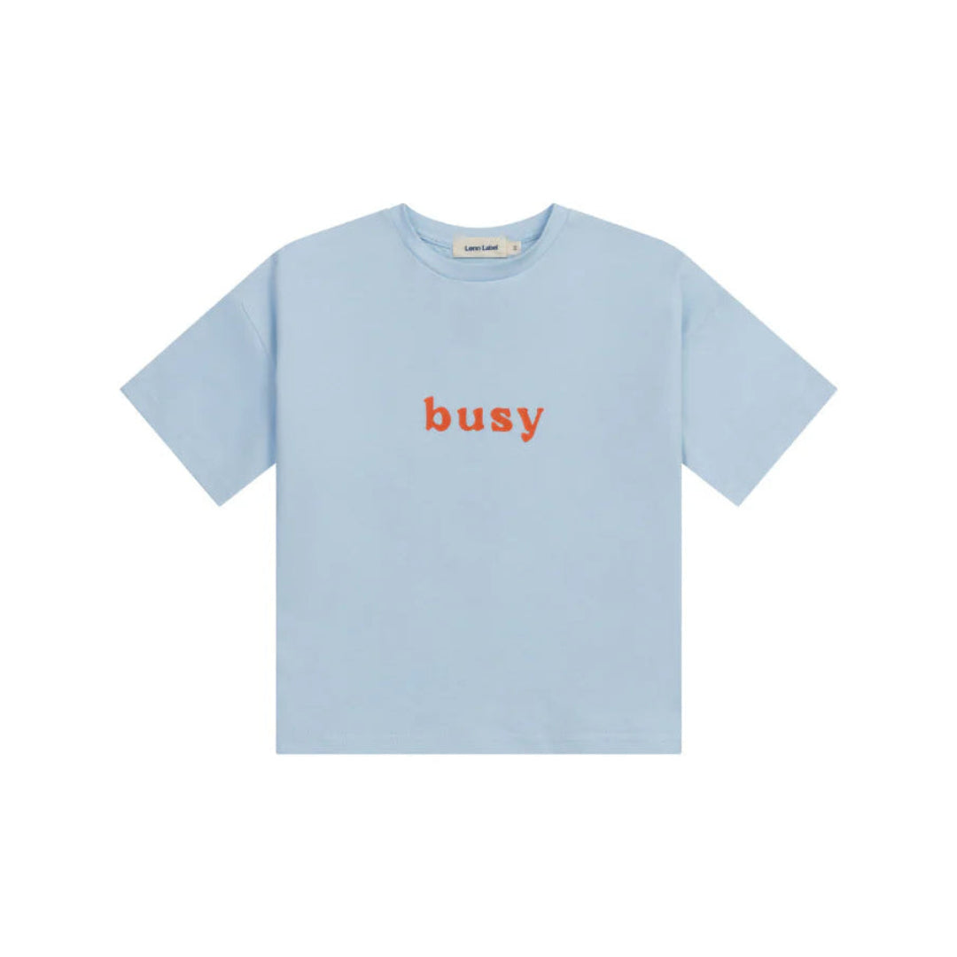 LENN LABEL BUSY TEE: SKY BLUE