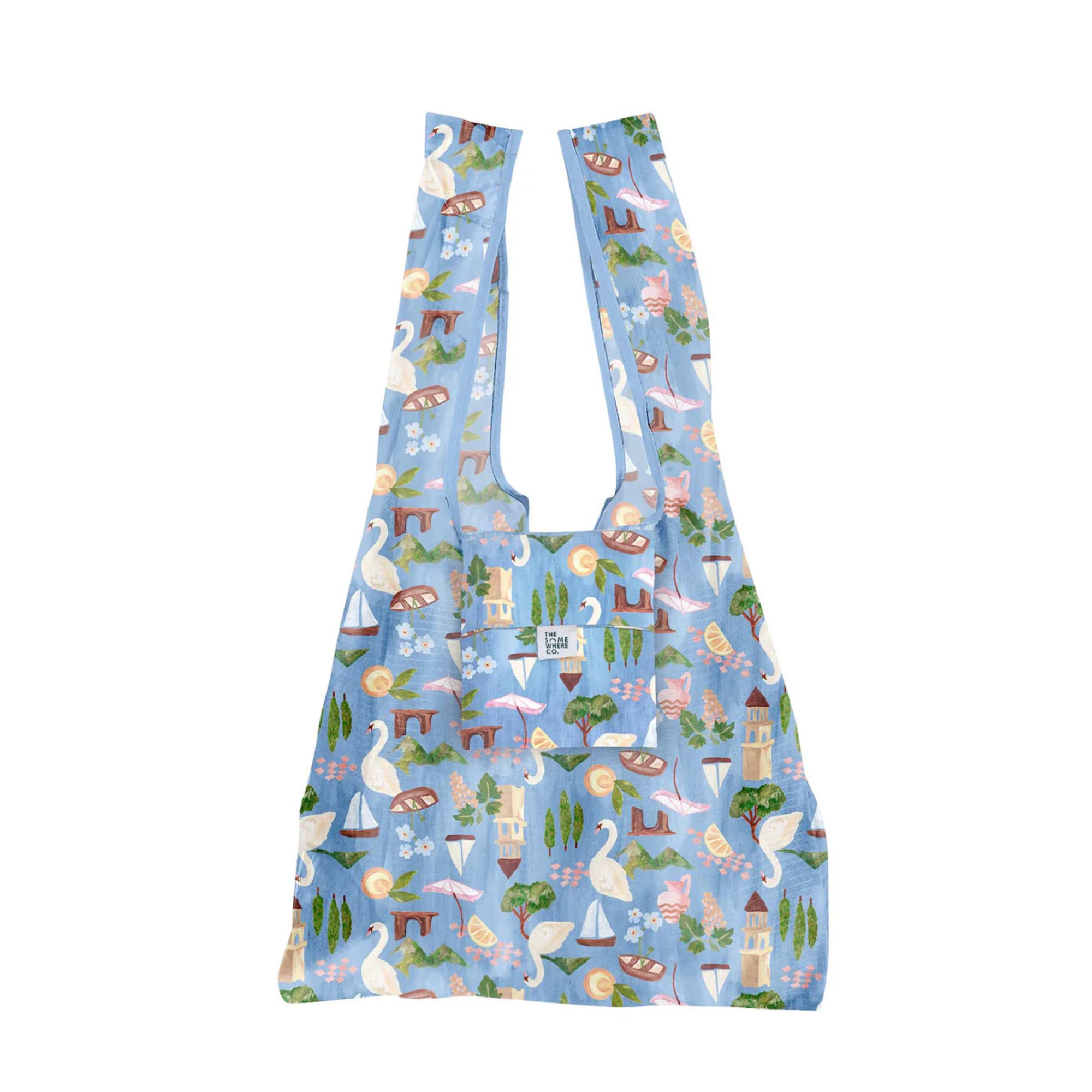 THE SOMEWHERE CO REUSABLE SHOPPING BAG: SWAN LAKE