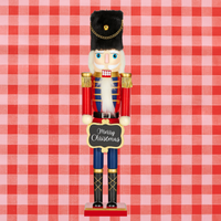 WOODEN NUTCRACKER: BLUE/RED