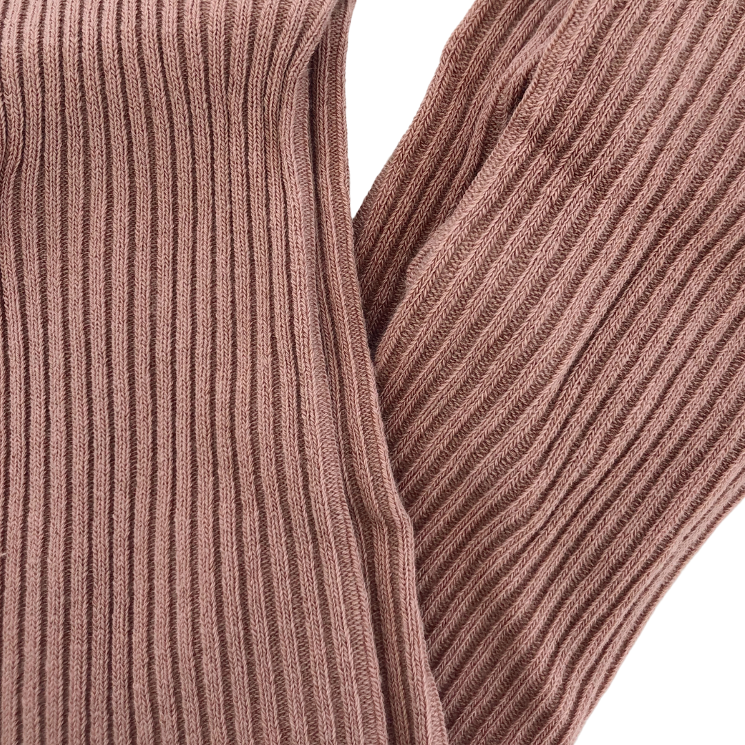 MA MER COTTON RIBBED TIGHTS: DUSTY PINK