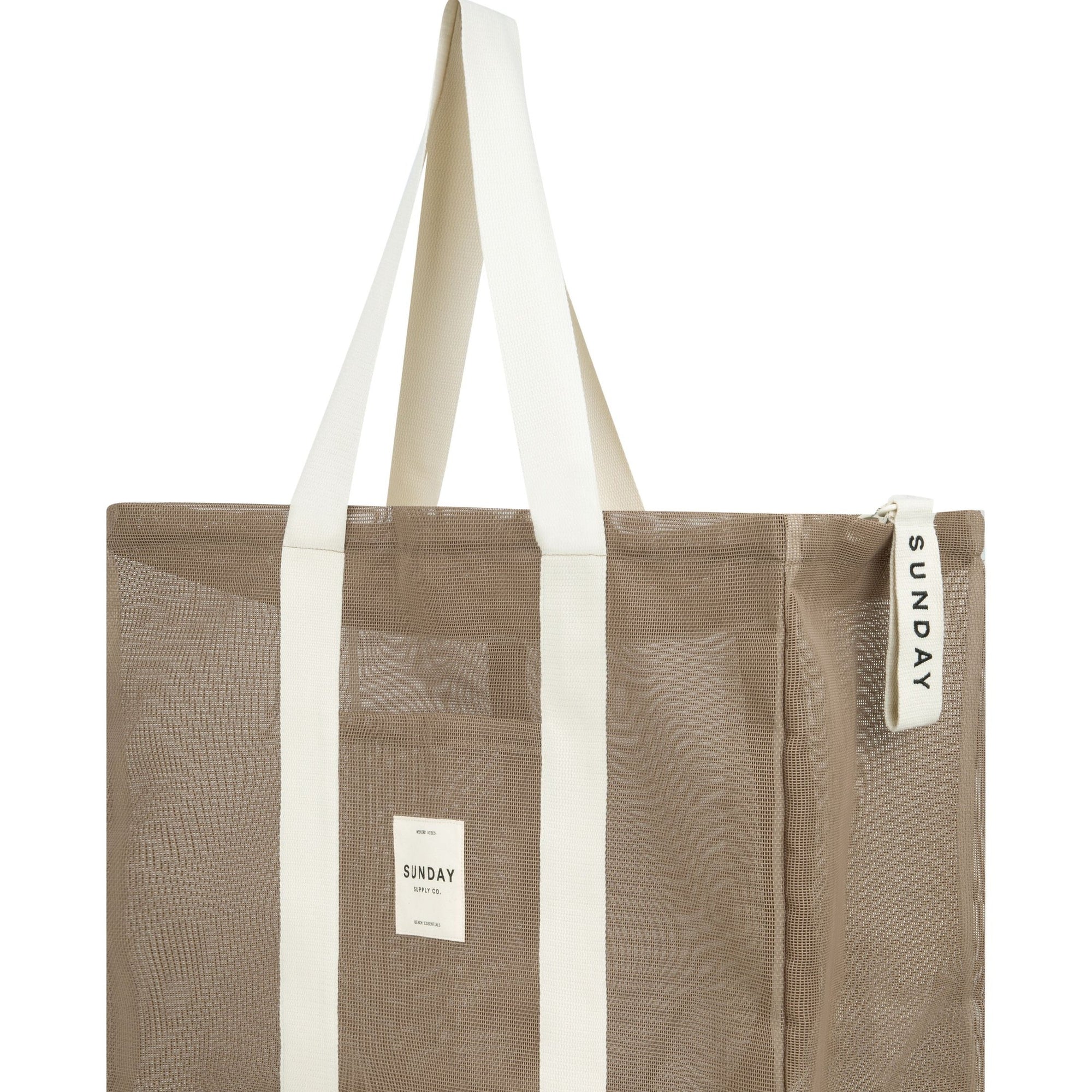 SUNDAY SUPPLY CO MESH BEACH BAG: HUSK