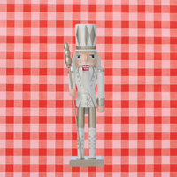 WOODEN NUTCRACKER WITH BATTON: SMALL