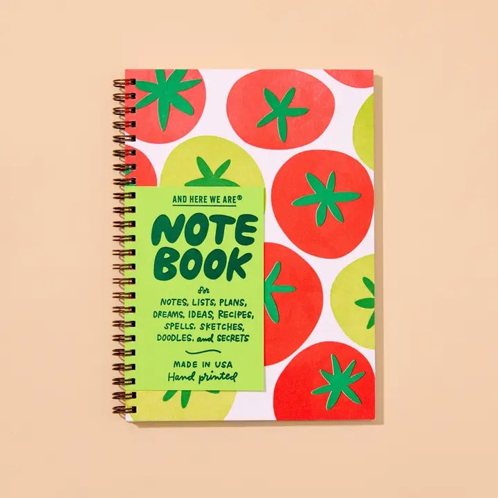 AND HERE WE ARE TOMATO A5 SPIRAL NOTEBOOK