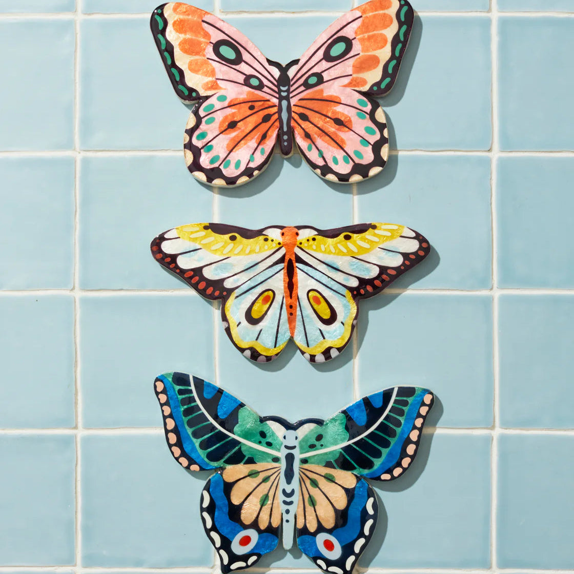 J & CO CANOPY BUTTERFLY WALL ART: YELLOW