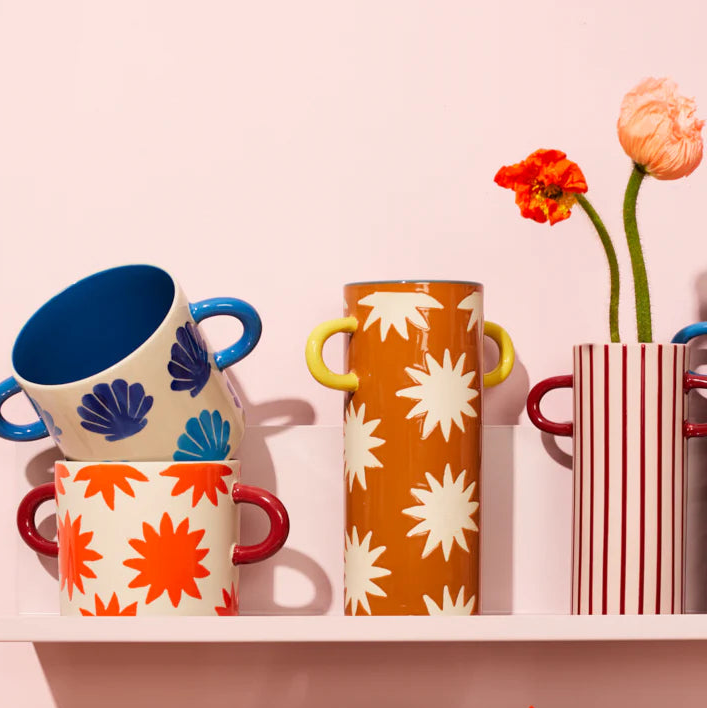 J & CO GRIFFE BUD VASE: PINK PINSTRIPE