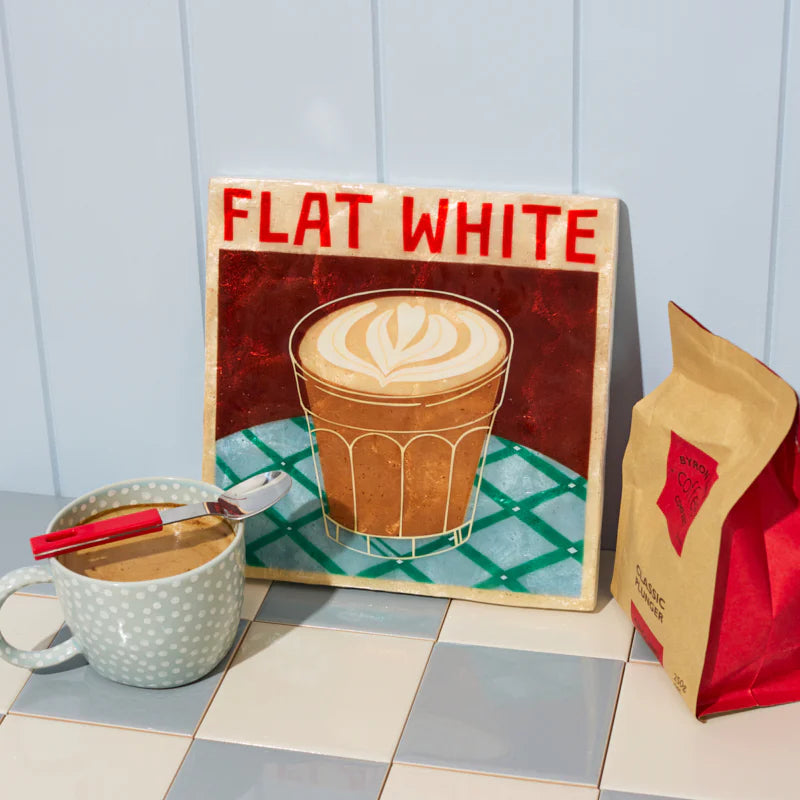 J & CO BARISTA WALL ART: FLAT WHITE