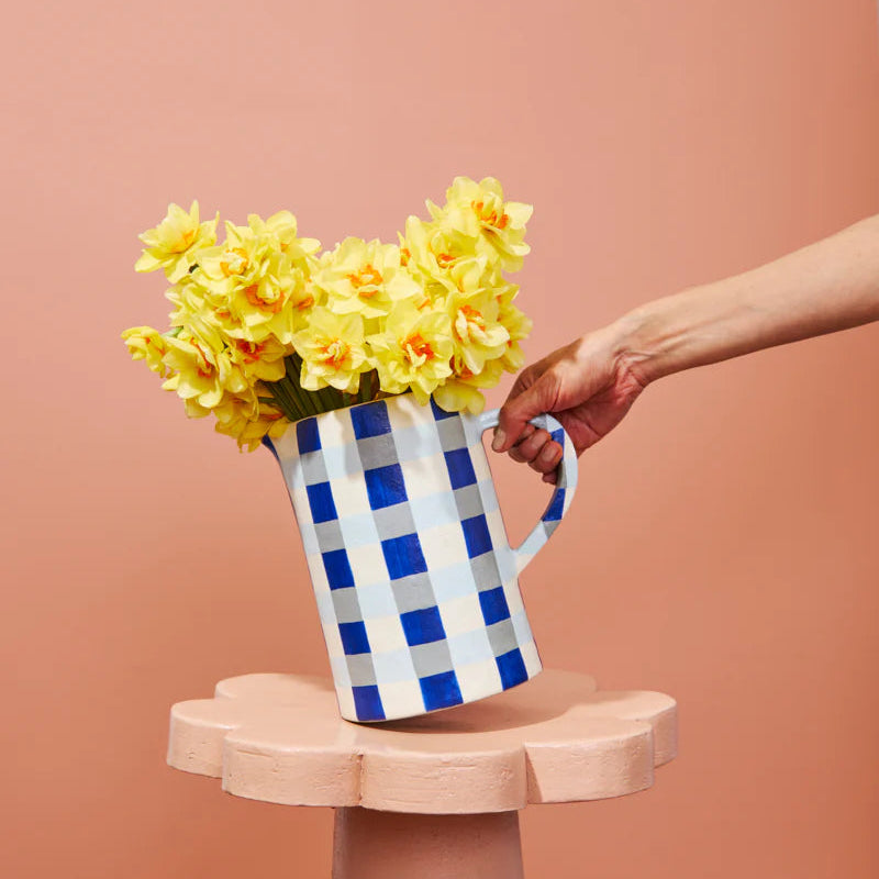 J & CO MAKER JUG: INDIGO CHECK