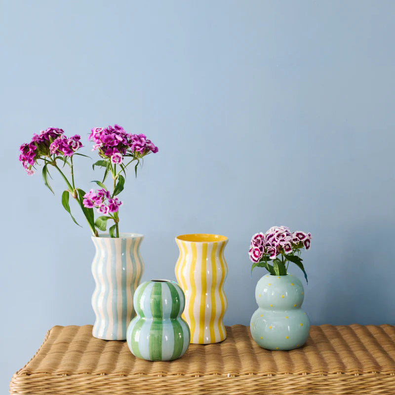 J &amp; CO PALMA VASE: YELLOW STRIPE