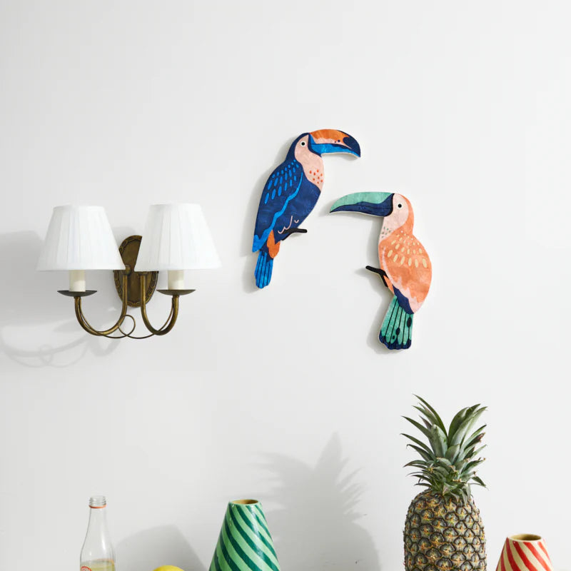 J & CO CANOPY TOUCAN WALL ART: PEACH